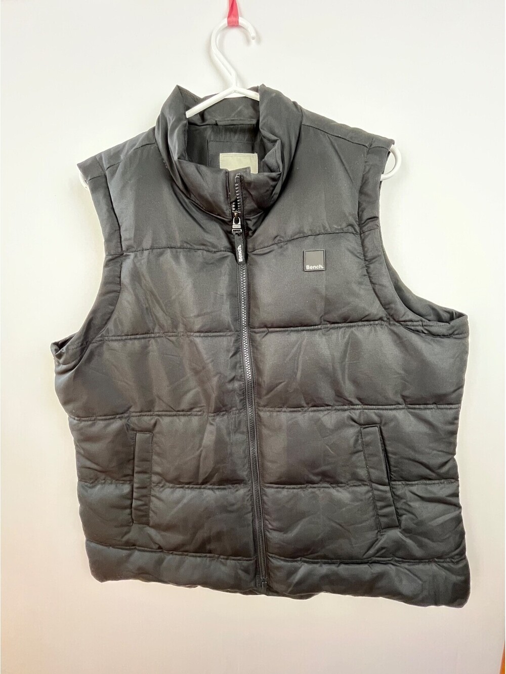 Bench Black Puffer Vest Mens XL Full Zip Quilted Sleeveless Jacket Casual